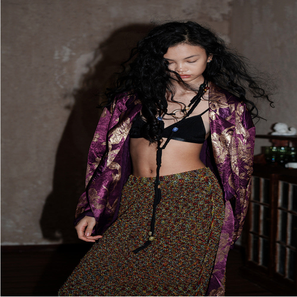 Bad taste Western original printed loose retro lace up spring suit jacket image 5