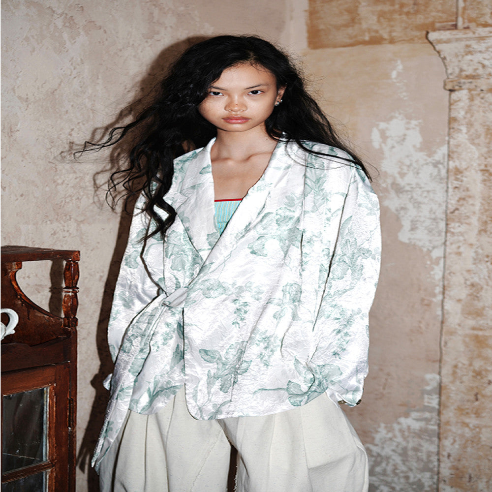 Bad taste Western original printed loose retro lace up spring suit jacket image 15