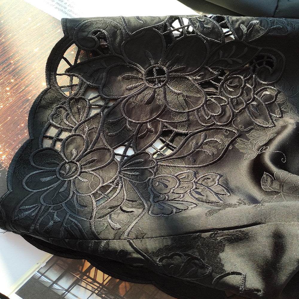 New Chinese style shirt women s long sleeve 2025 early spring new design niche black hollow embroidery national style top image 4