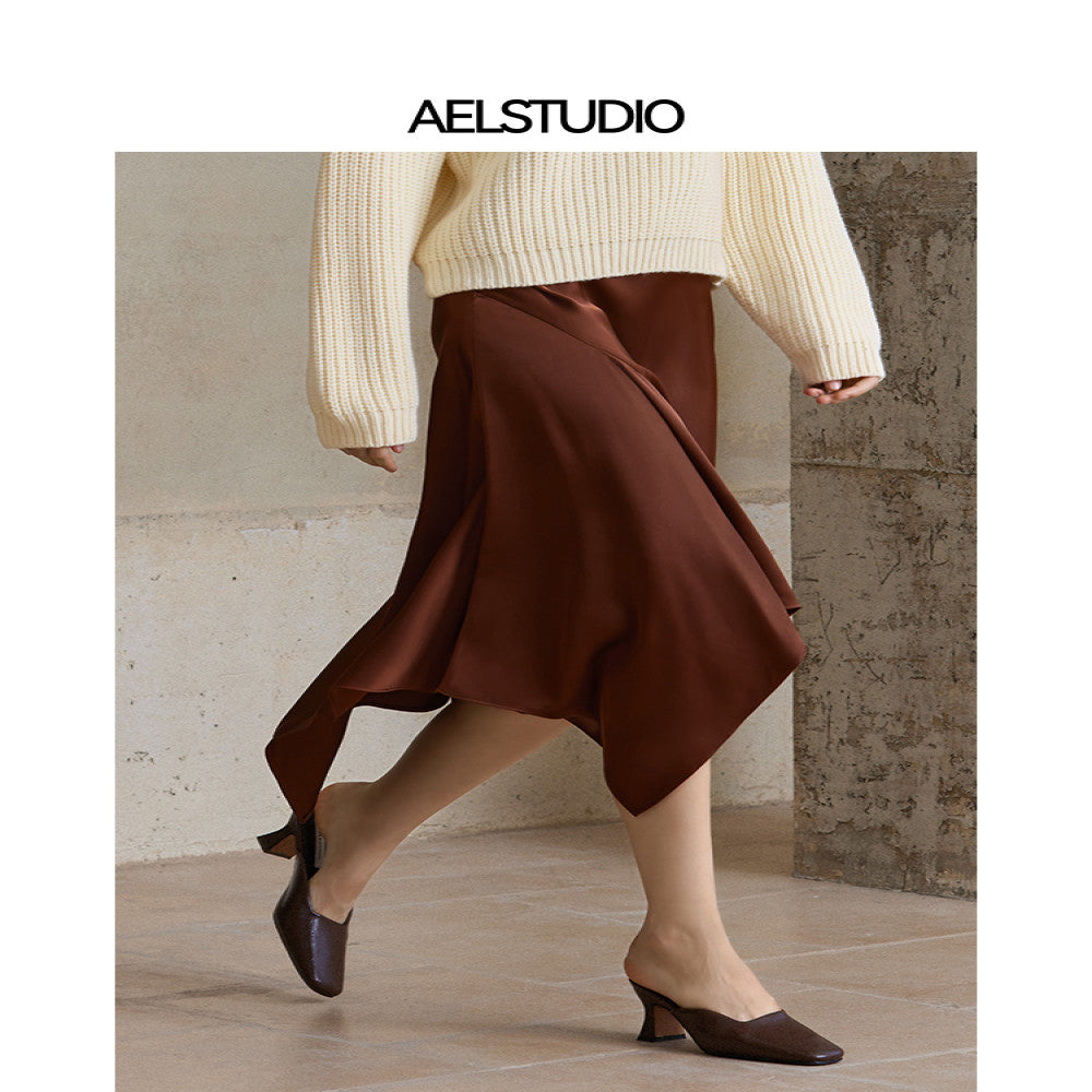 AEL original slim fit design skirt female 2025 new irregular splicing niche autumn and winter skirt image 0