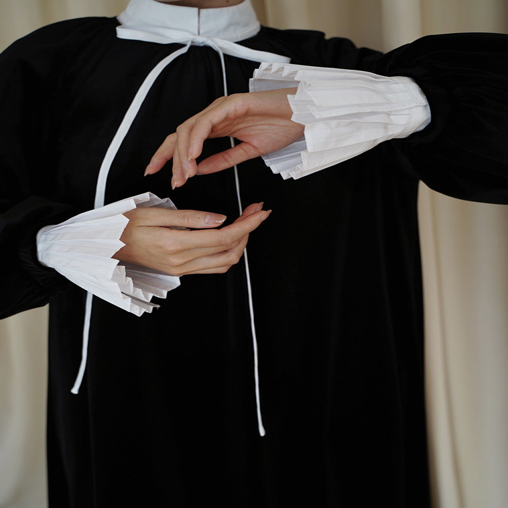 Xiaolu Miya s Xiao Chongshan original new Chinese accordion sleeve white shirt image 3