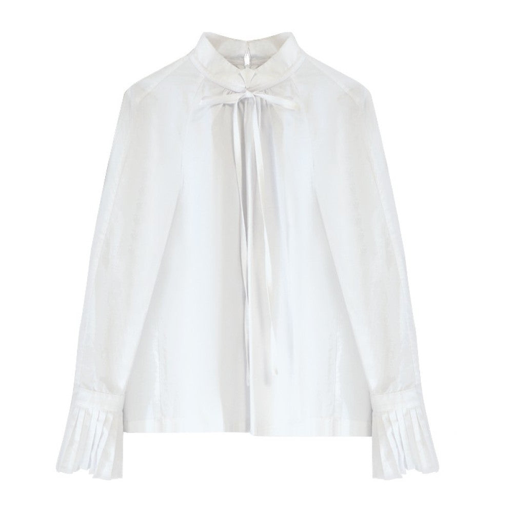 ASAYA4097 ✨ Xiao Chongshan Accordion Sleeve White Shirt