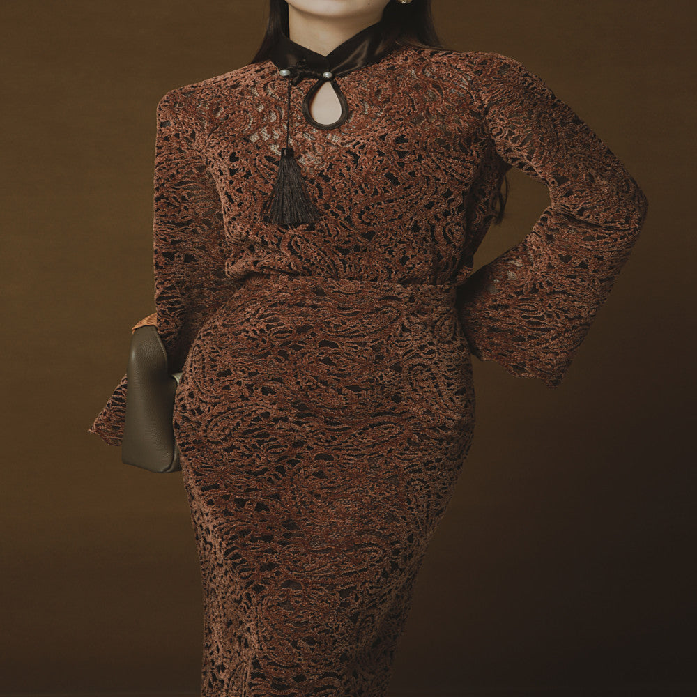 PIAOIN Belize Lace Top Women s New Chinese Cheongsam Collar Tassel Shirt Wide Sleeve Jacket 2024 image 19