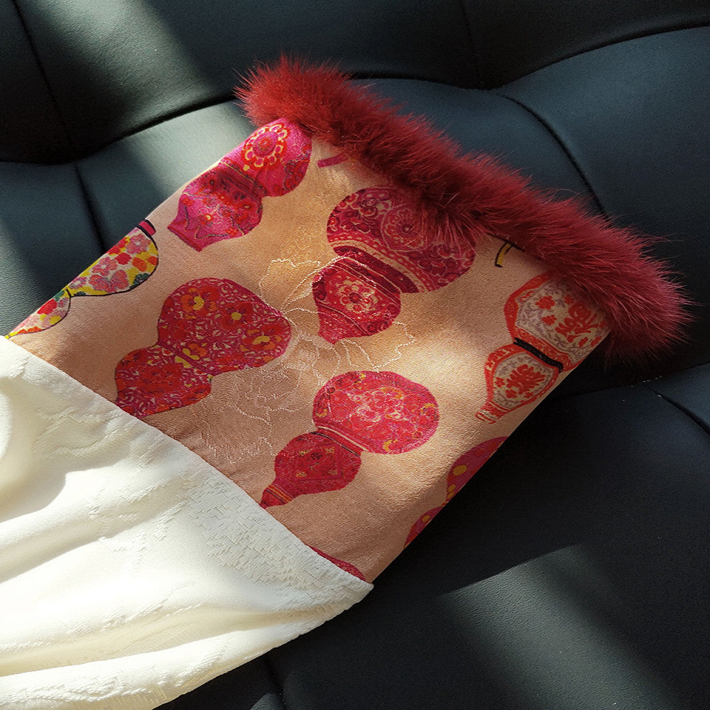 Mink fur new Chinese jacquard base long sleeved inner layer for autumn and winter new style light Chinese style beautiful and unique super good looking top image 2