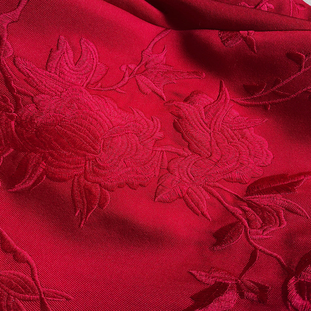 New Chinese Red Embroidery Coat Women s 2025 Spring and Autumn Dress New Round Neck Retro Light China Chic Style Lifetime Top image 3