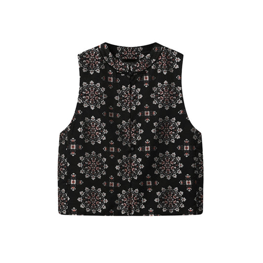 ASAYA4057✨ Winter Brocade Satin Vest ✨