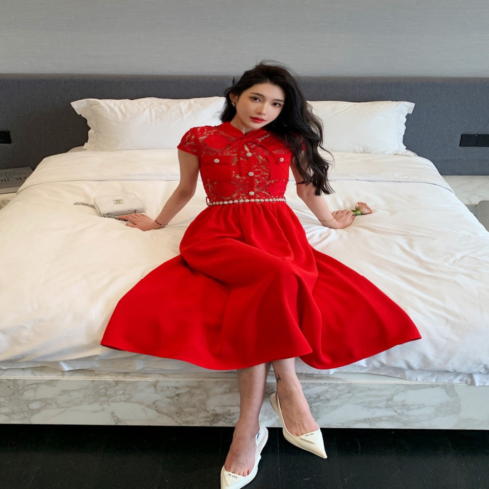 ASAYA4028 𝐄𝐥𝐞𝐠𝐚𝐧𝐭 𝐋𝐚𝐜𝐞 𝐑𝐞𝐝 𝐂𝐡𝐞𝐨𝐧𝐠𝐬𝐚𝐦 𝐃𝐫𝐞𝐬𝐬 💋⭐️