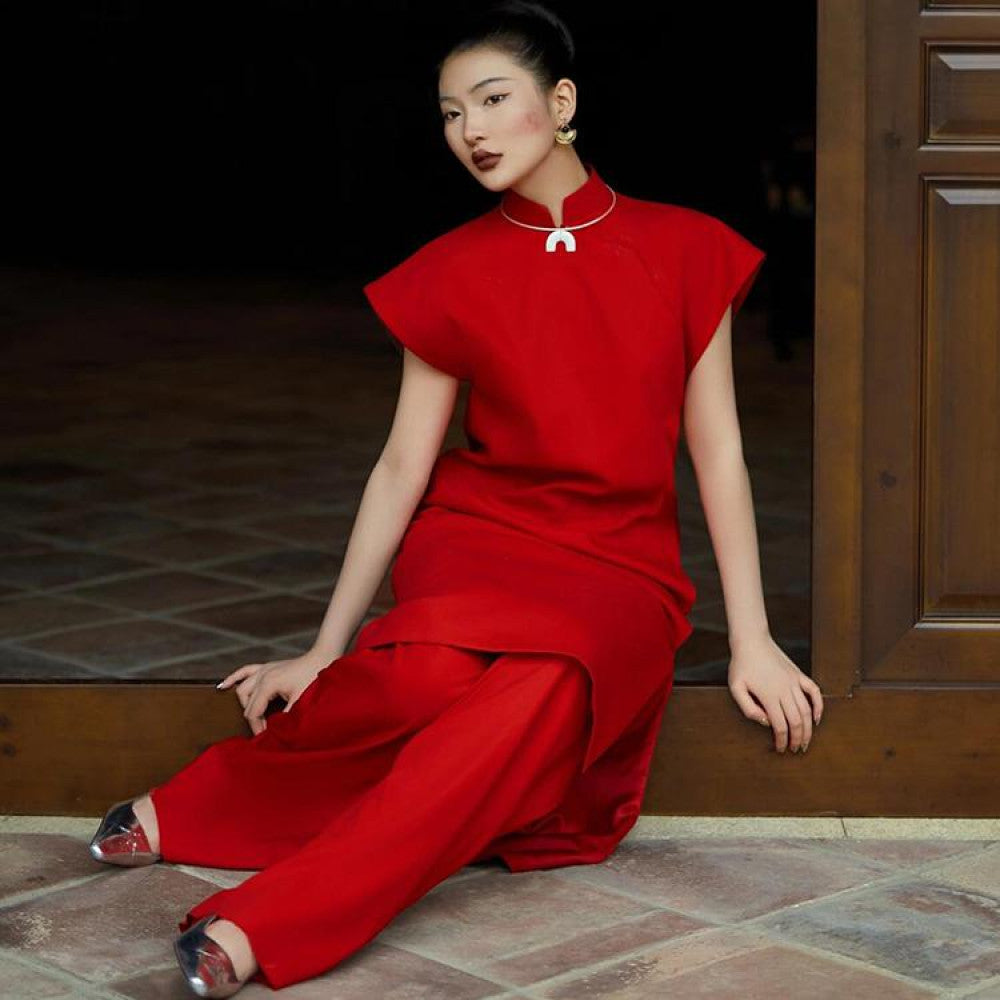 Leaving the pavilion and returning home red qipao dress new Chinese style morning gown female bride s wedding toast dress engagement dress can be worn on a regular basis image 2