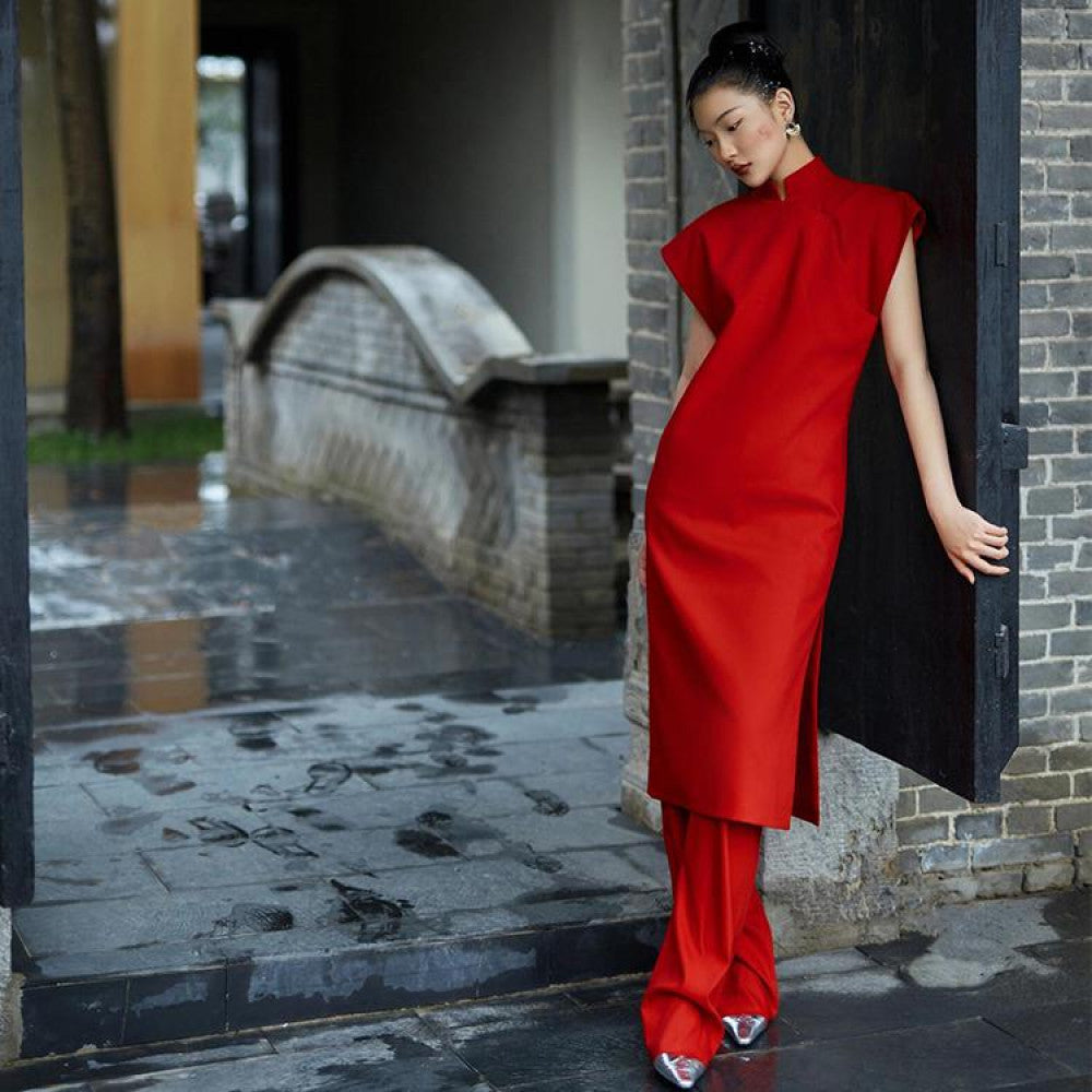 Leaving the pavilion and returning home red qipao dress new Chinese style morning gown female bride s wedding toast dress engagement dress can be worn on a regular basis image 4