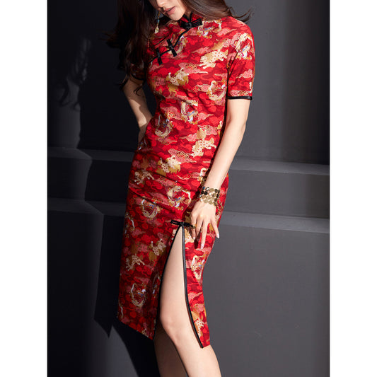 ASAYA3991: Long Cheongsam with Dragon Totem ✨