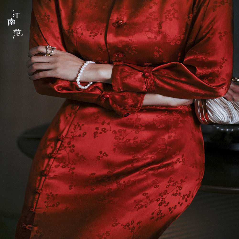 Jiangnan style red Tang suit top new Chinese style improved young style double breasted engagement toast dress can be worn as a small shirt at ordinary times image 3