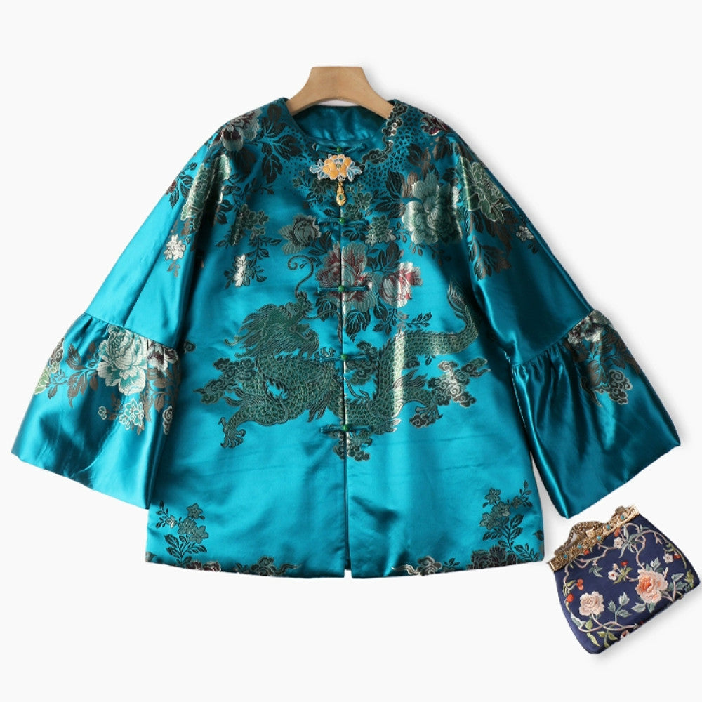 Excluding cost processing price CPP1244 jacquard old satin old fabric retro cotton coat jacket Chinese style jacket winter image 14