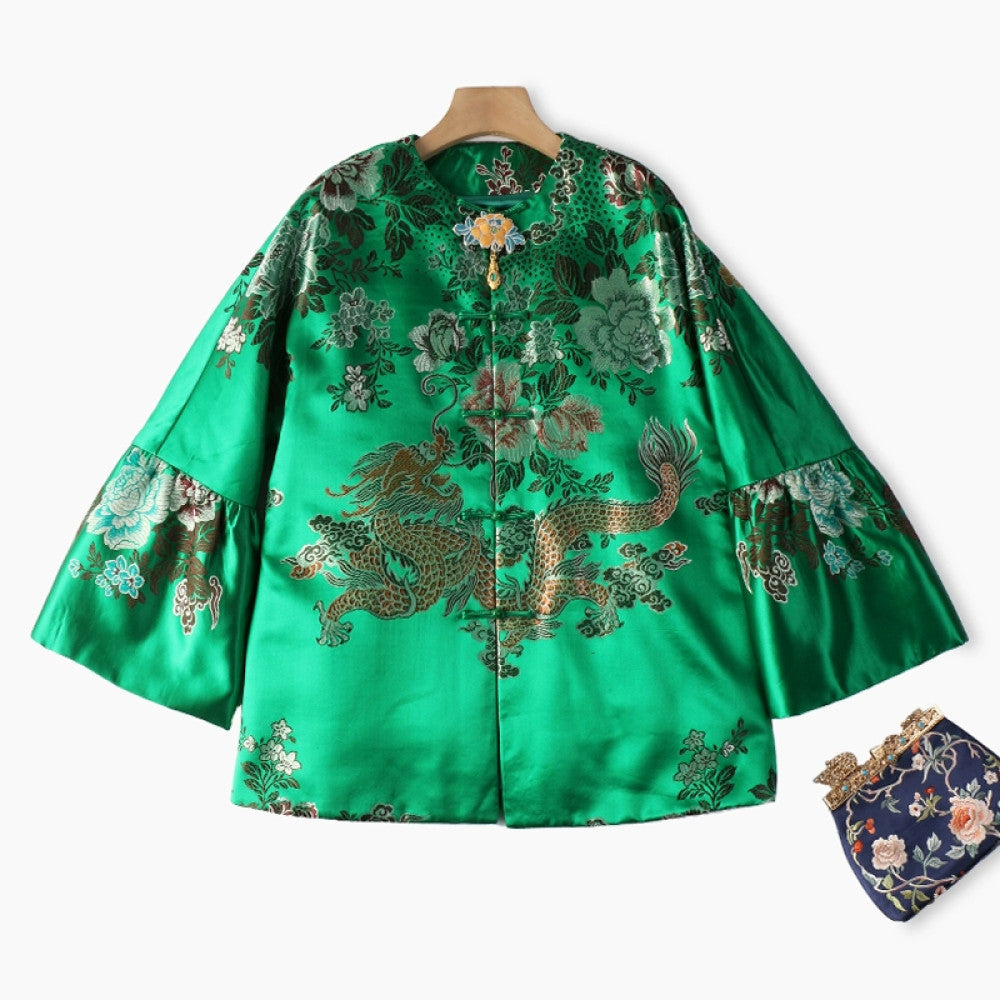 Excluding cost processing price CPP1244 jacquard old satin old fabric retro cotton coat jacket Chinese style jacket winter image 18