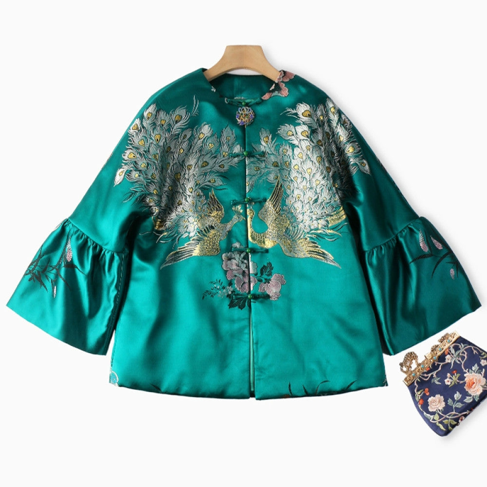 Excluding cost processing price CPP1244 jacquard old satin old fabric retro cotton coat jacket Chinese style jacket winter image 21