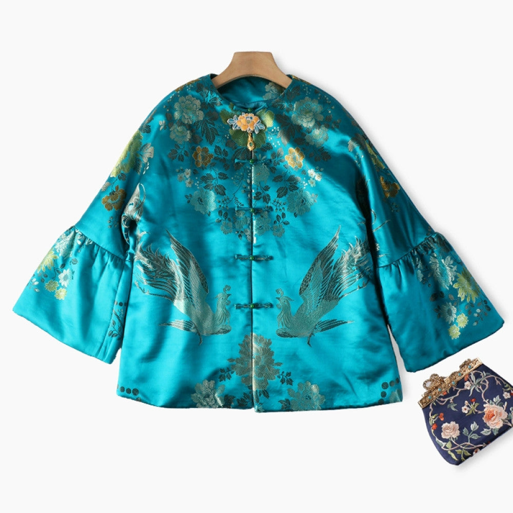 Excluding cost processing price CPP1244 jacquard old satin old fabric retro cotton coat jacket Chinese style jacket winter image 28