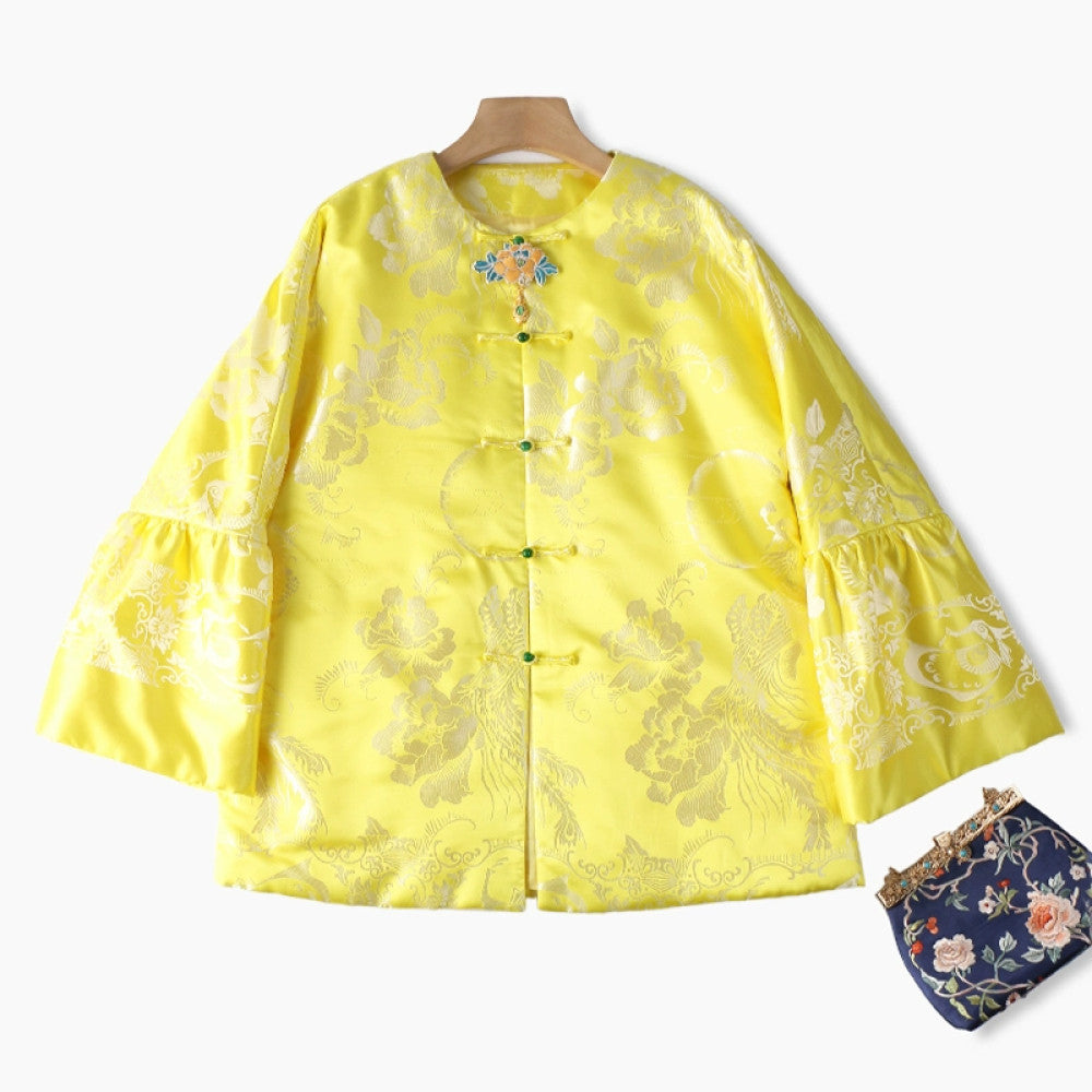 Excluding cost processing price CPP1244 jacquard old satin old fabric retro cotton coat jacket Chinese style jacket winter image 41