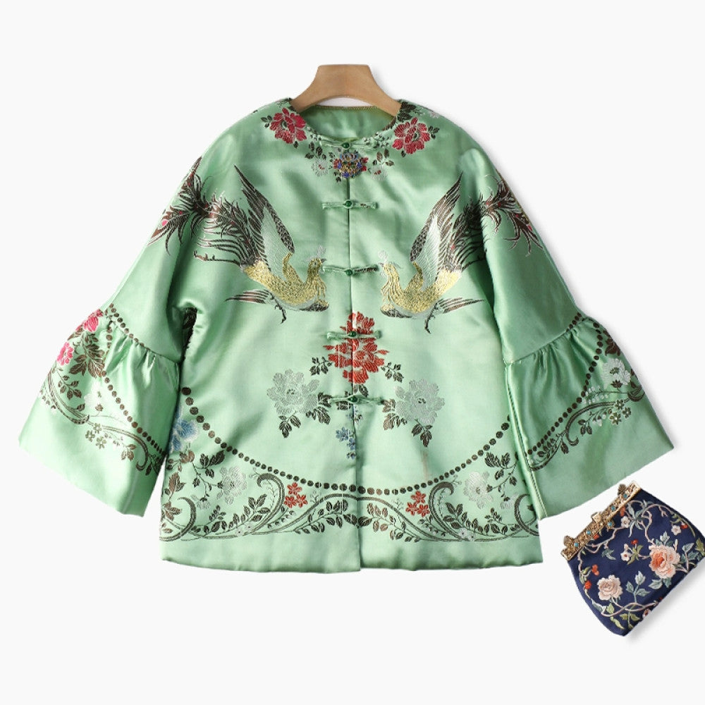 Excluding cost processing price CPP1244 jacquard old satin old fabric retro cotton coat jacket Chinese style jacket winter image 43