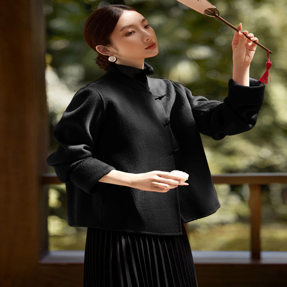 XWI Xinwei New Chinese style red double sided woolen coat for women s autumn and winter wedding dresses suitable for daily wear image 5