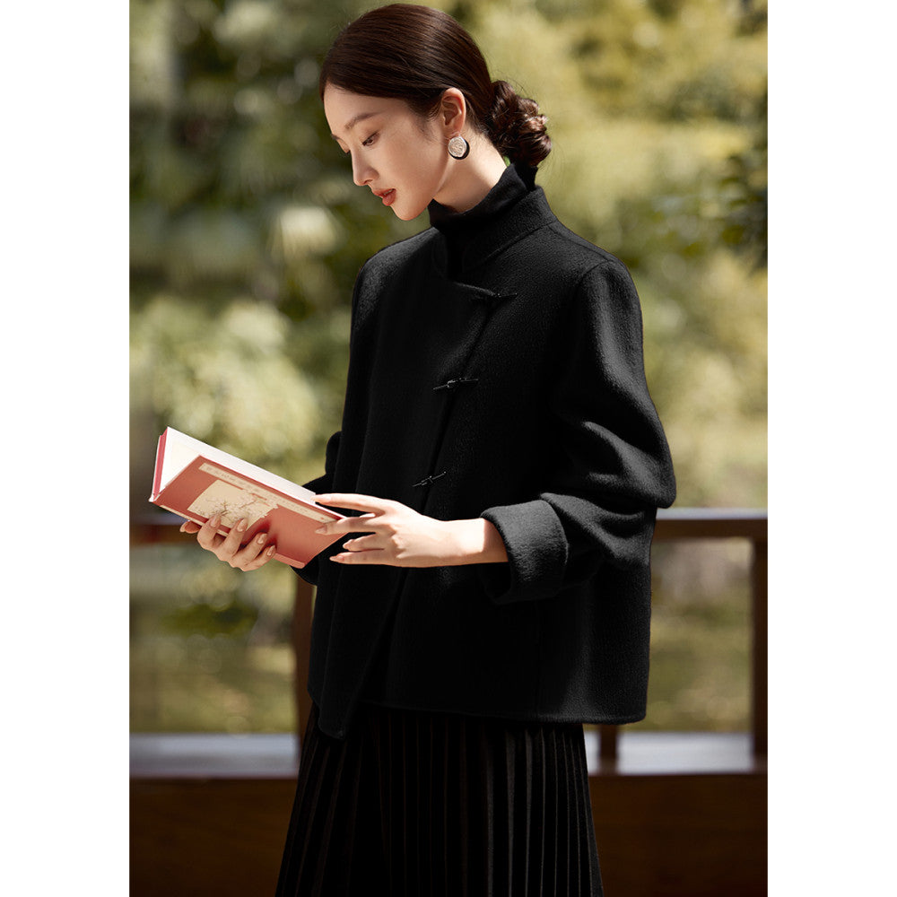 XWI Xinwei New Chinese style red double sided woolen coat for women s autumn and winter wedding dresses suitable for daily wear image 21