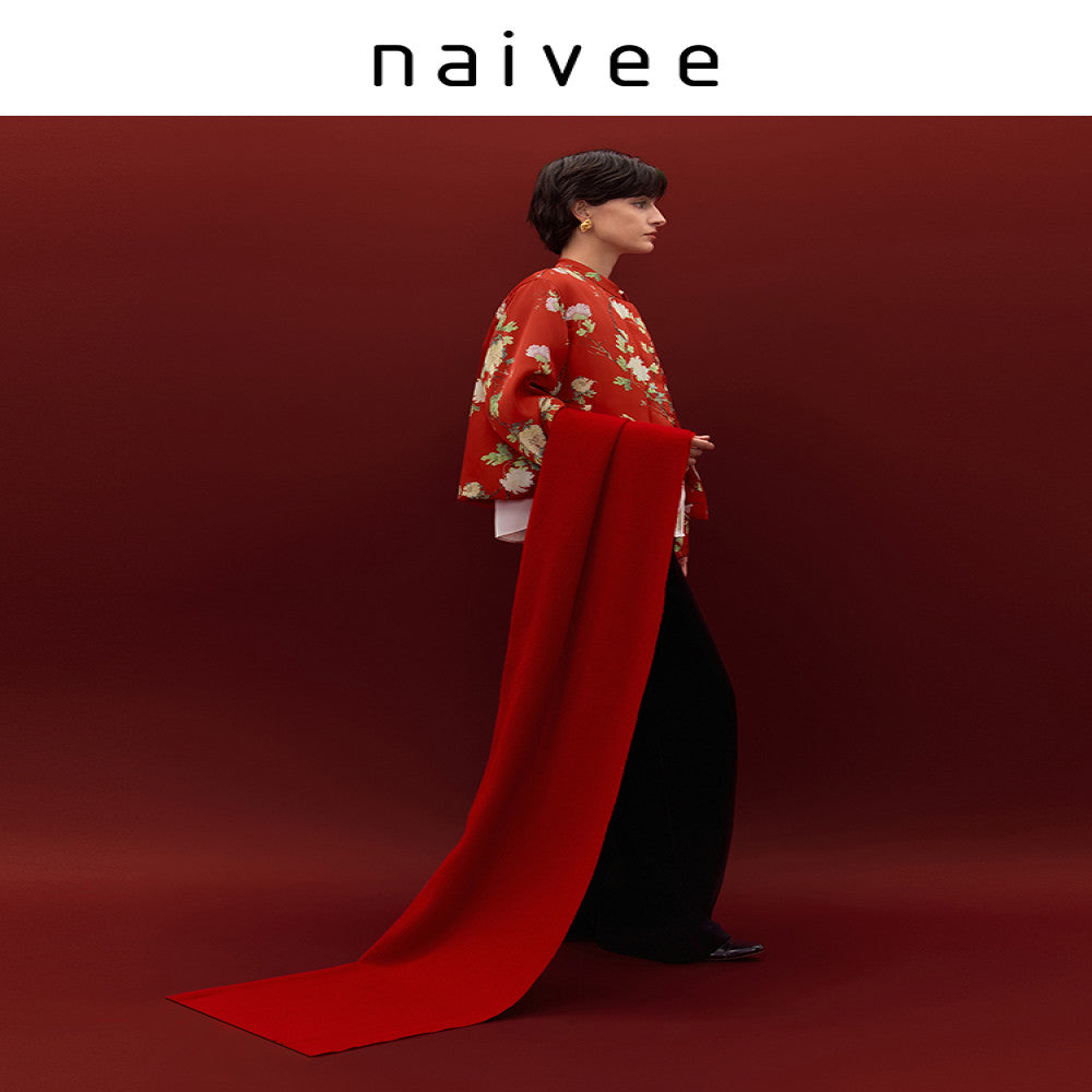 Joyful wishes New Chinese style shopping mall s same style naivee red peony printed New Year cotton clothing for women winter 2025 edition image 2
