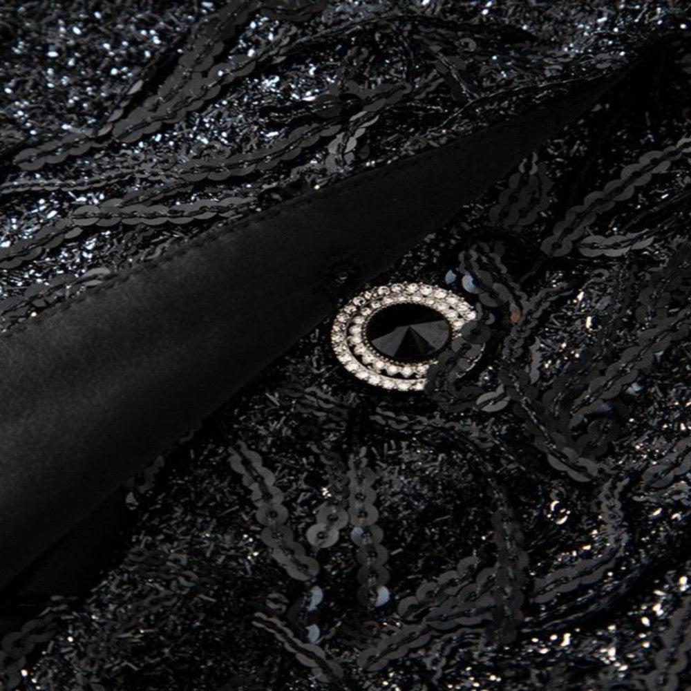 Ostrich feathers are removable sequined tassel French style lady Chanel style jacket for women autumn and winter long sleeves large size image 3