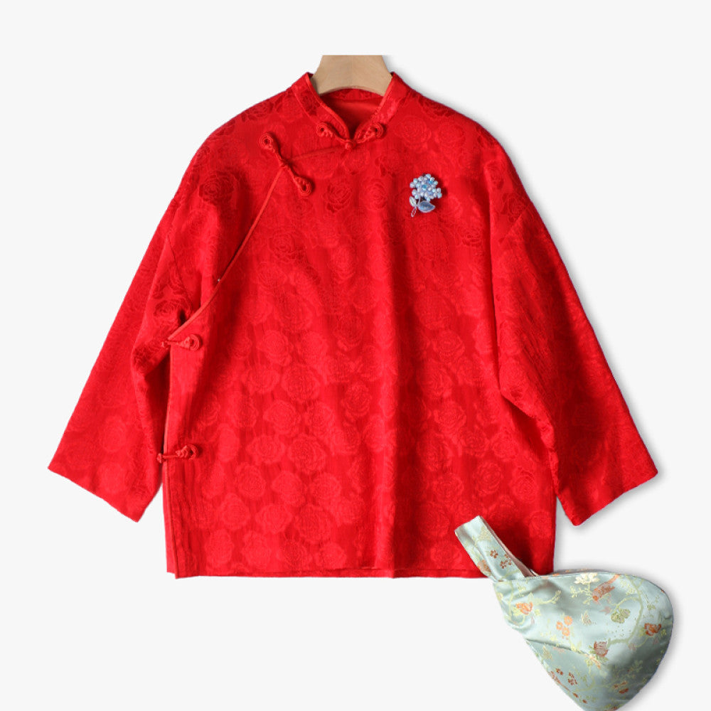 Word of mouth good goods PCY1429 festive lucky coat handmade pipa buckle plate buckle top Chinese style small shirt jacket women s spring and autumn image 47