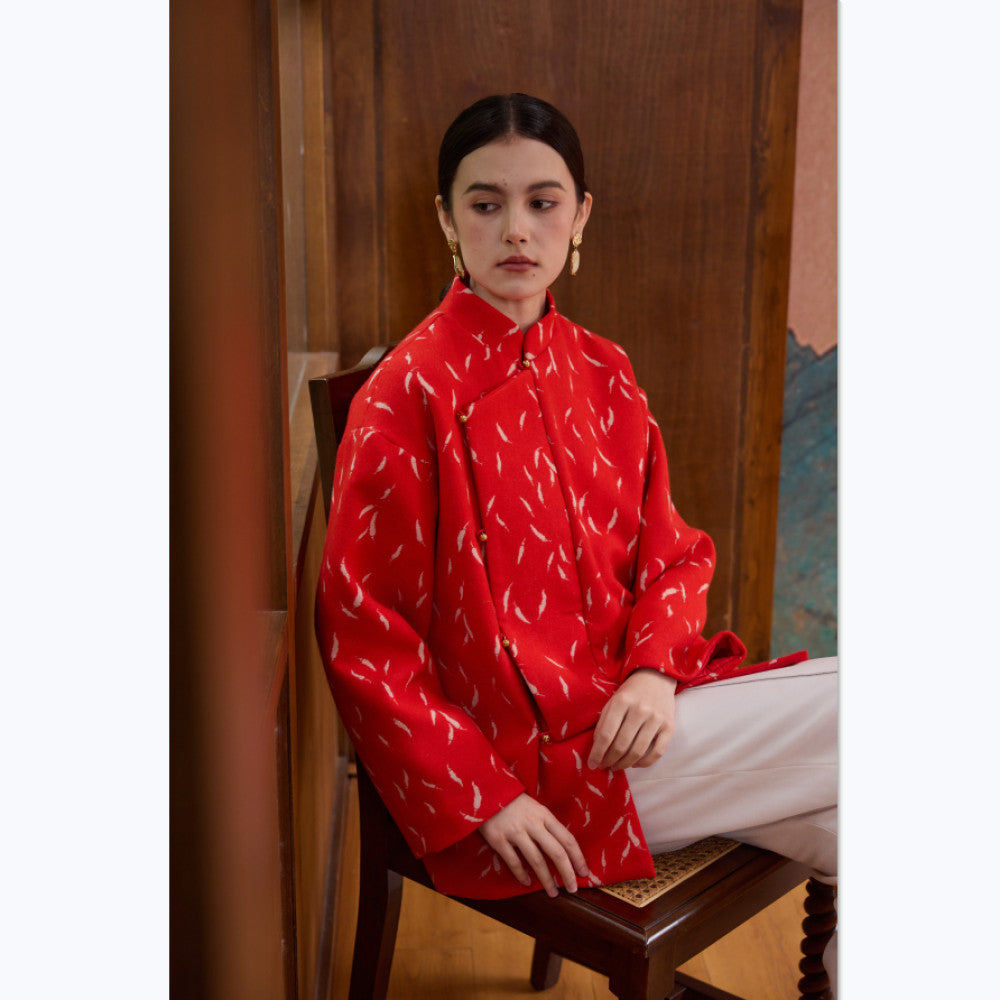 TAORAN women s new Chinese style winter coat female red improved cheongsam top New Year s greetings New Year s clothing winter image 3