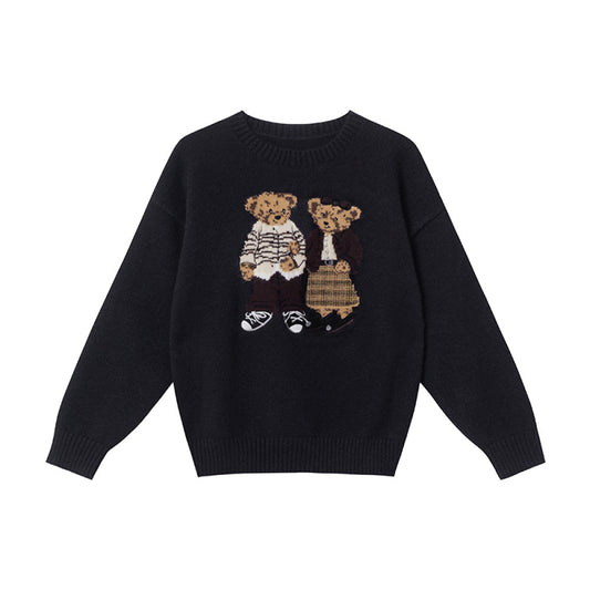 ASAYA3877 🐻✨ Retro Bear Jacquard Sweater✨🐻