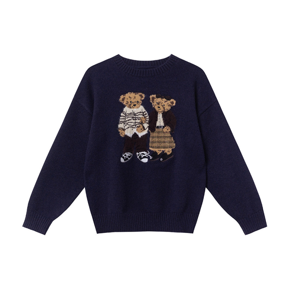 Hello Canon Retro Cartoon Bear Jacquard Round Neck Knitted Sweater for Women Spring New Loose Small Sweater image 29