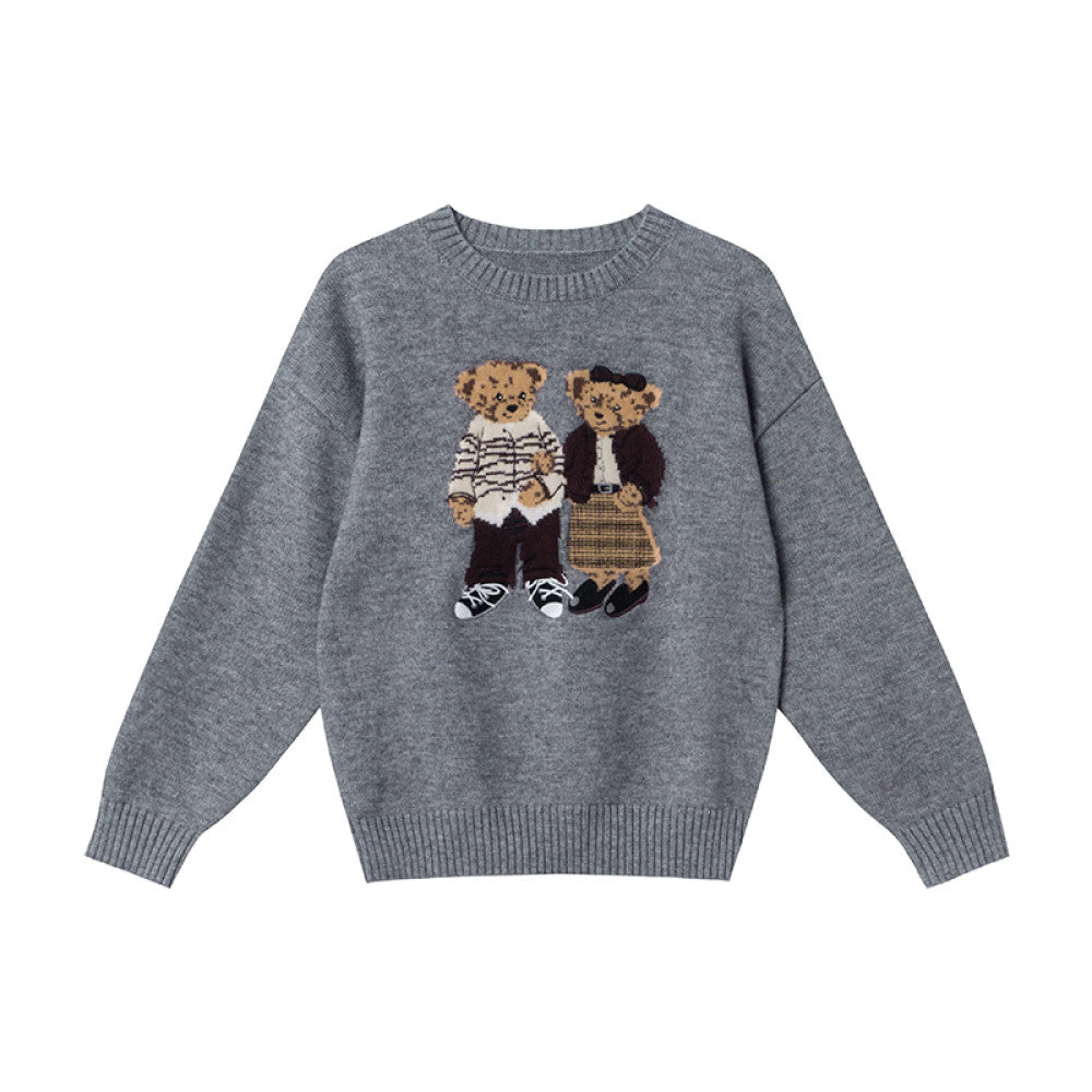 Hello Canon Retro Cartoon Bear Jacquard Round Neck Knitted Sweater for Women Spring New Loose Small Sweater image 32