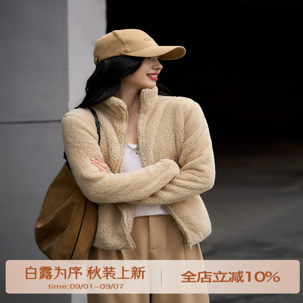 Explosive welfare prices Hand in N pieces close your eyes Flat Teddy Stand up Long Fleece Shake Fleece Coat image 45