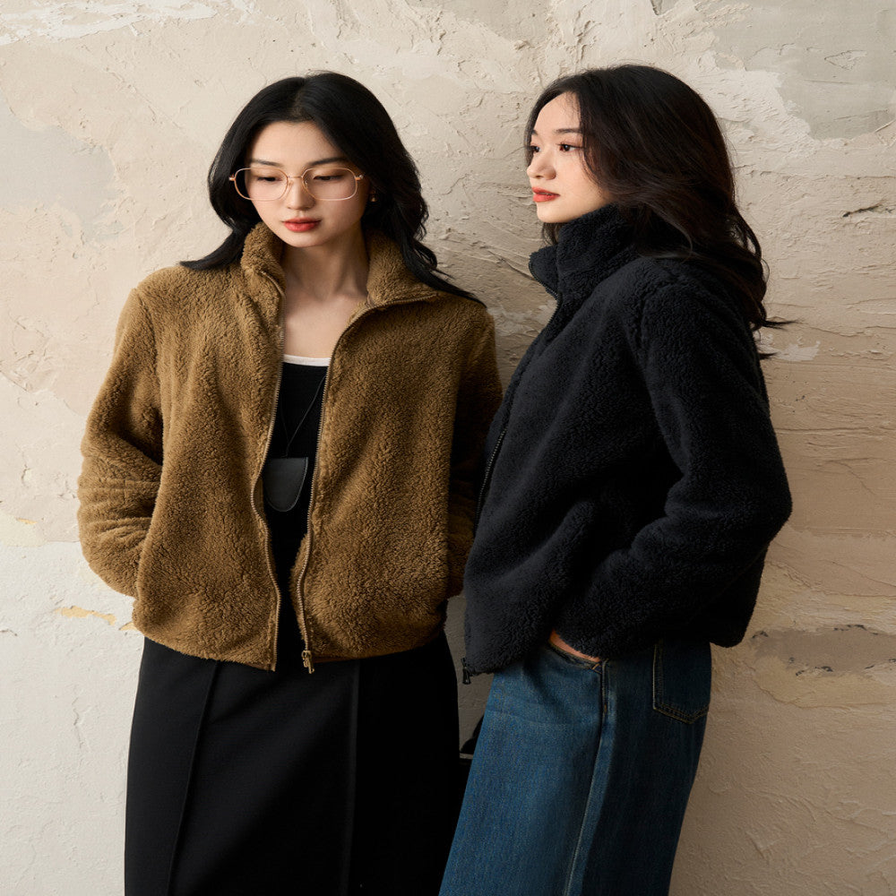 Explosive welfare prices Hand in N pieces close your eyes Flat Teddy Stand up Long Fleece Shake Fleece Coat image 46