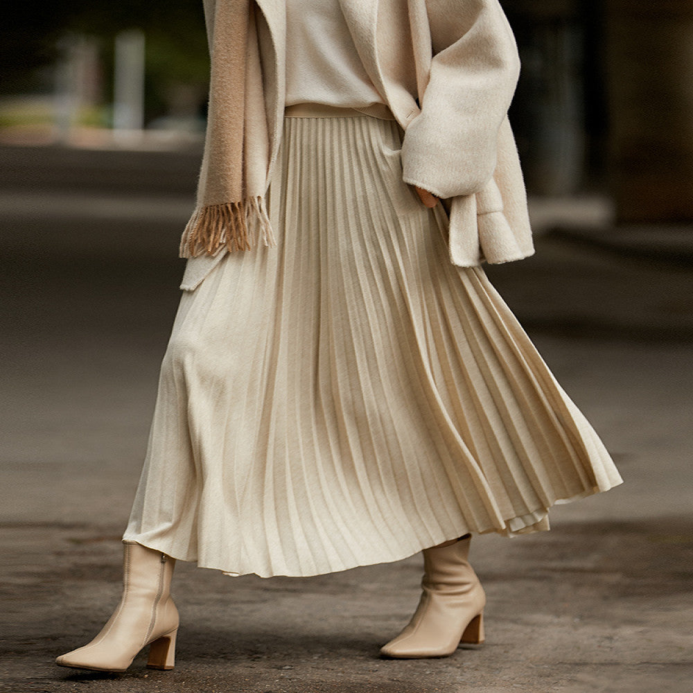 Xiaohan Ge Edinburgh Place velvet soft touch heavy folding A line skirt 25 year autumn new image 2