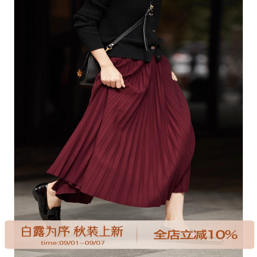 Xiaohan Ge Edinburgh Place velvet soft touch heavy folding A line skirt 25 year autumn new image 0
