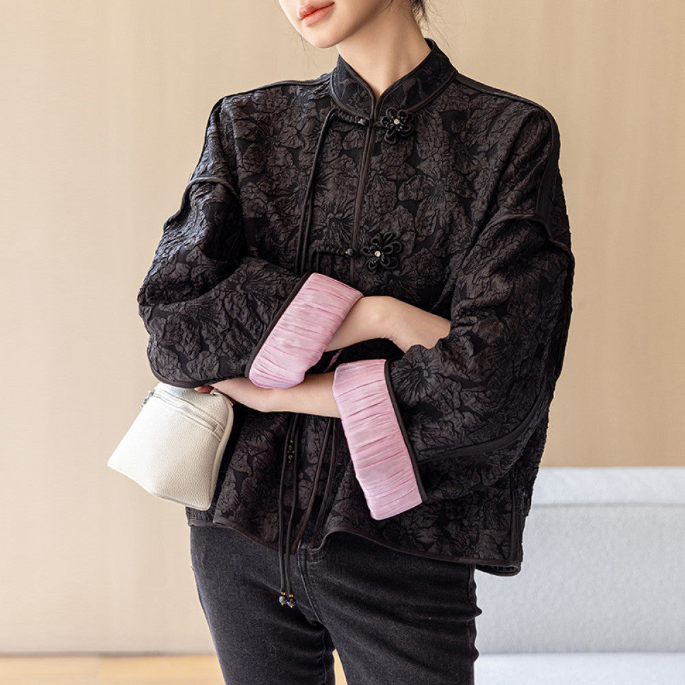 High grade golden retro national style short jacket for women in autumn 2025 new style for small size new Chinese style buttoned tops image 17