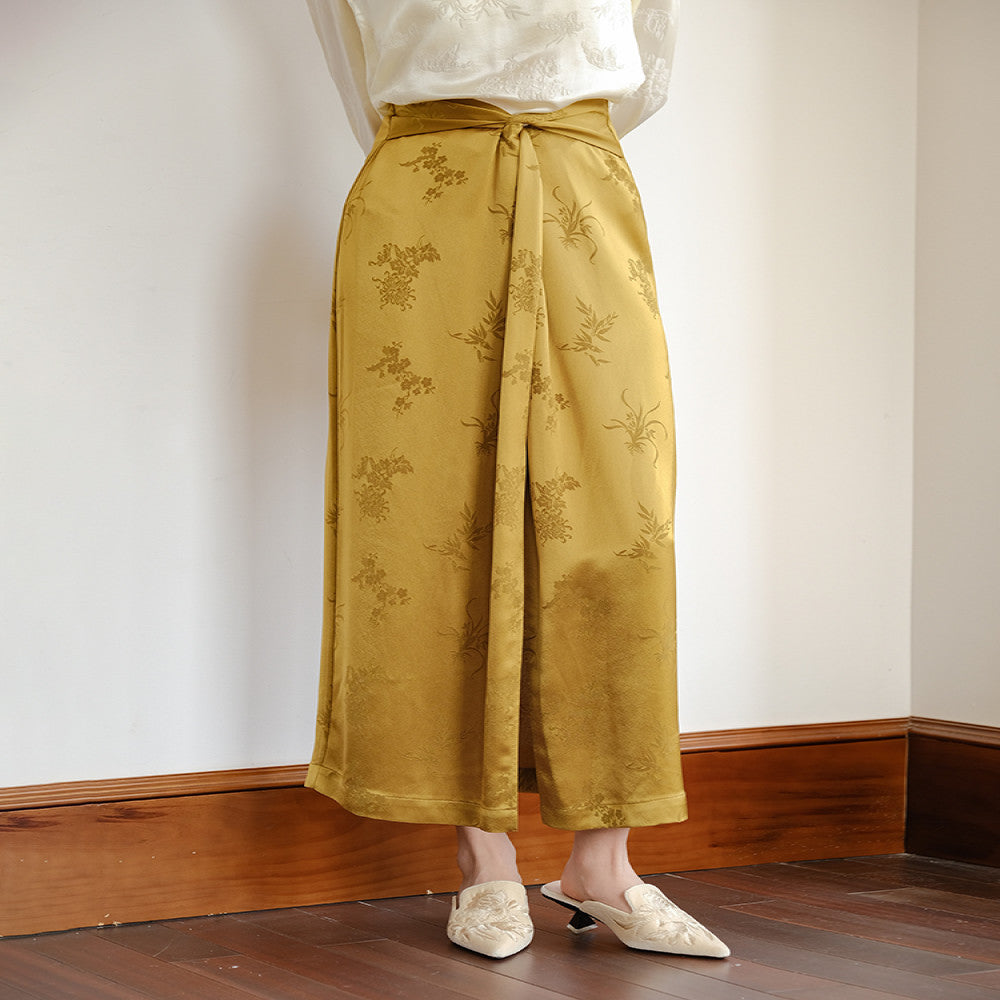 Shan Nonferrous High end Acetic Acid Satin Half Skirt Autumn Winter Edition Thick Acetic Acid Half Skirt Black Half Skirt image 0