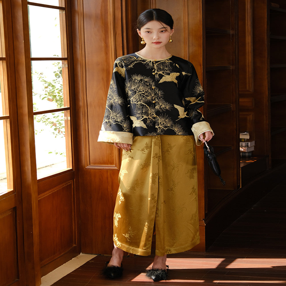 Shanyouse s new Crane Dance Pine Wind Embroidered Jacket New 2025 New Chinese Style Women s National Style Top High end Jacket image 3