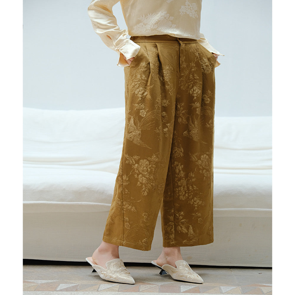 Mountain colored pants spring women s spring and summer new pants rayon jacquard pants carrot pants women 2025 new early spring image 4