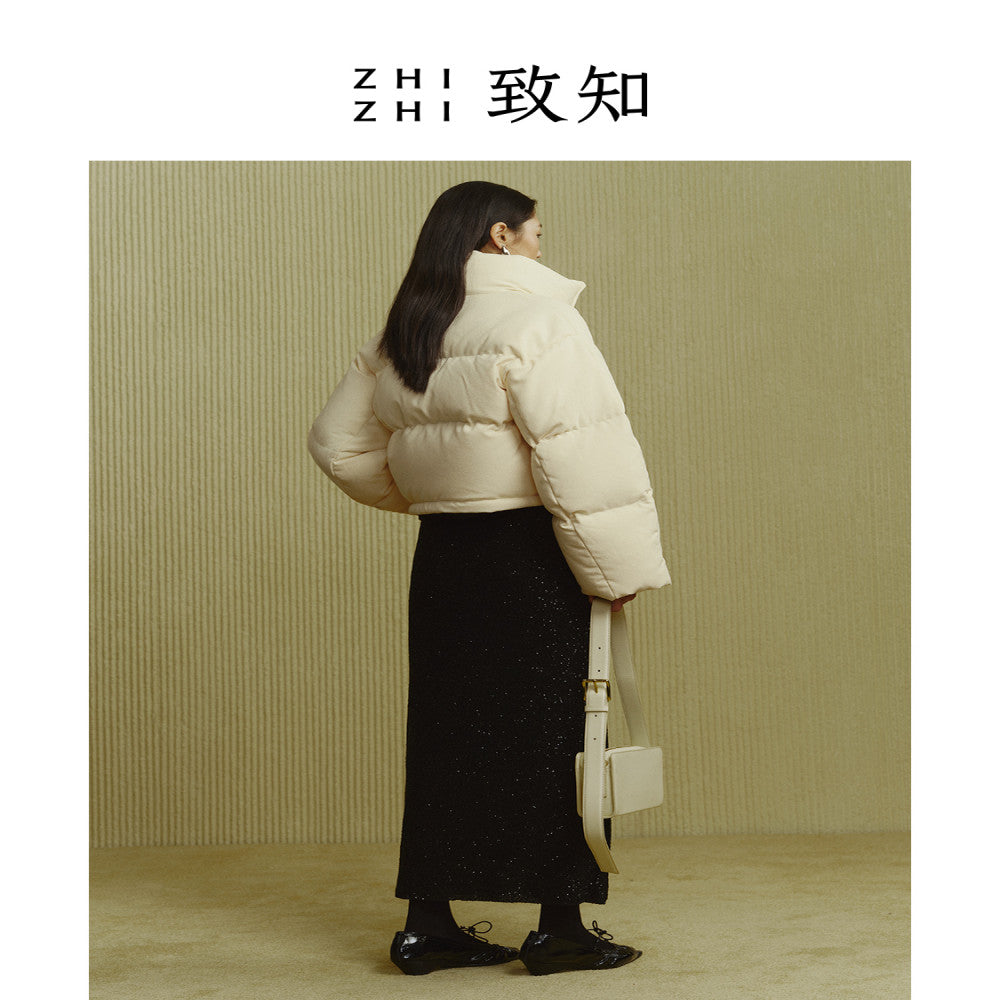Zhizhi ZHIZHI Baoding sees Chinese style short down jacket for women in winter fashionable and warm goose down image 4