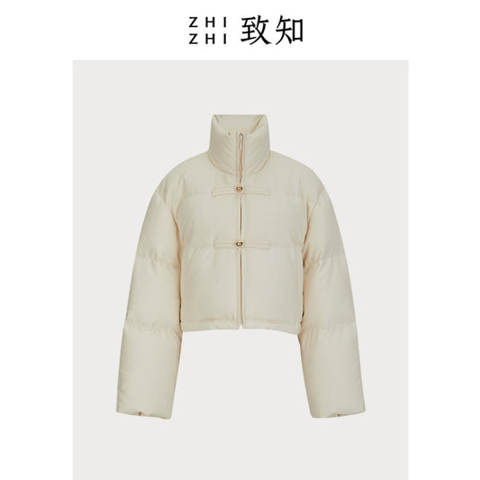 ASAYA3704 Short Down Goose Jacket with Chinese Details