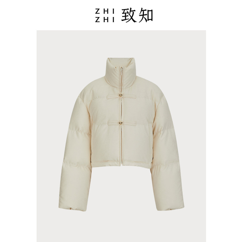 Zhizhi ZHIZHI Baoding sees Chinese style short down jacket for women in winter fashionable and warm goose down image 11