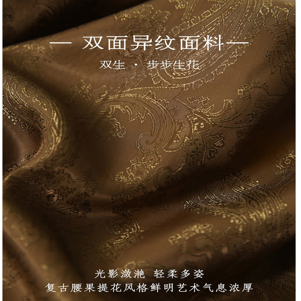 Anchor s own hometown old dream Double sided TR embossed jacquard retro slim fit slit skirt female image 8