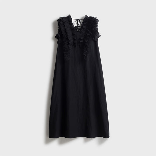 ASAYA3639 Customized high-grade retro sweet older girl linen ruffle loose fashionable and comfortable dress