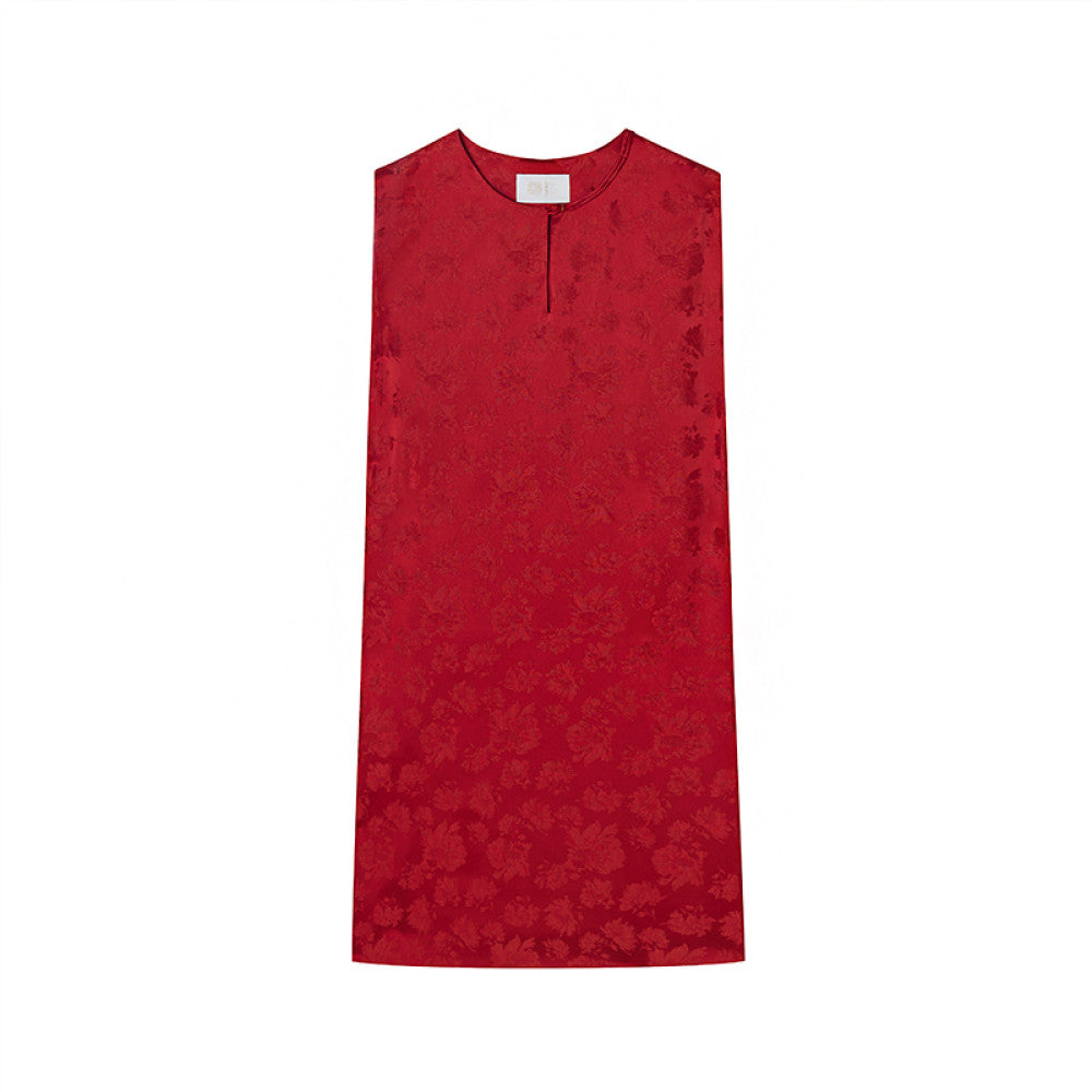 ASAYA3633  Straight cut sleeveless short dress