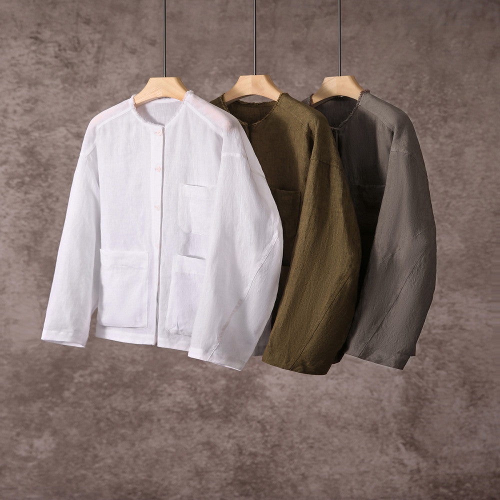 Ban Niang Private Service Fan Fan s own early autumn first YI new product linen loose feeling old money style image 3