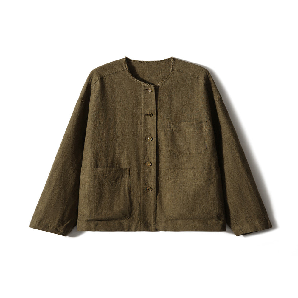 Ban Niang Private Service Fan Fan s own early autumn first YI new product linen loose feeling old money style image 5