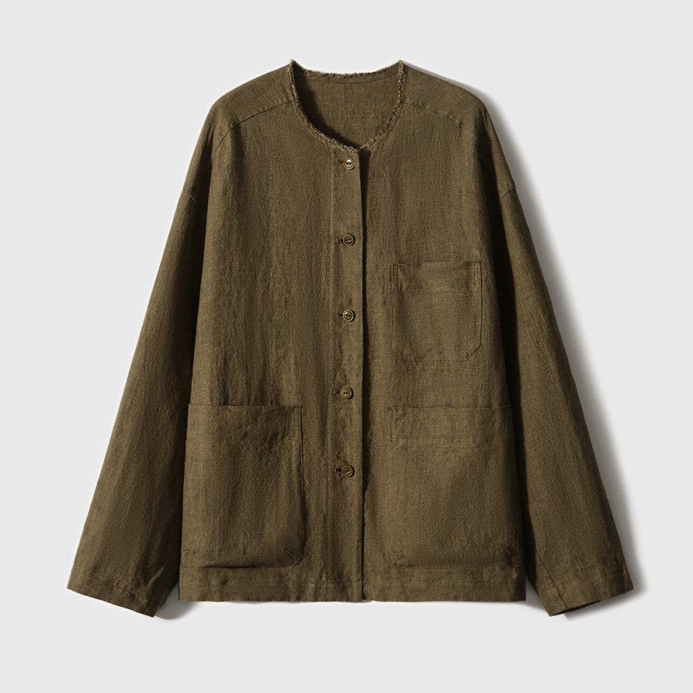 Ban Niang Private Service Fan Fan s own early autumn first YI new product linen loose feeling old money style image 14