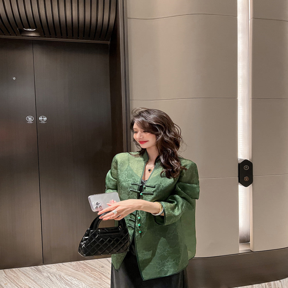 New Chinese style light national style silk sun protection tops women 2025 summer thin loose retro buttoned mulberry silk shirt image 5