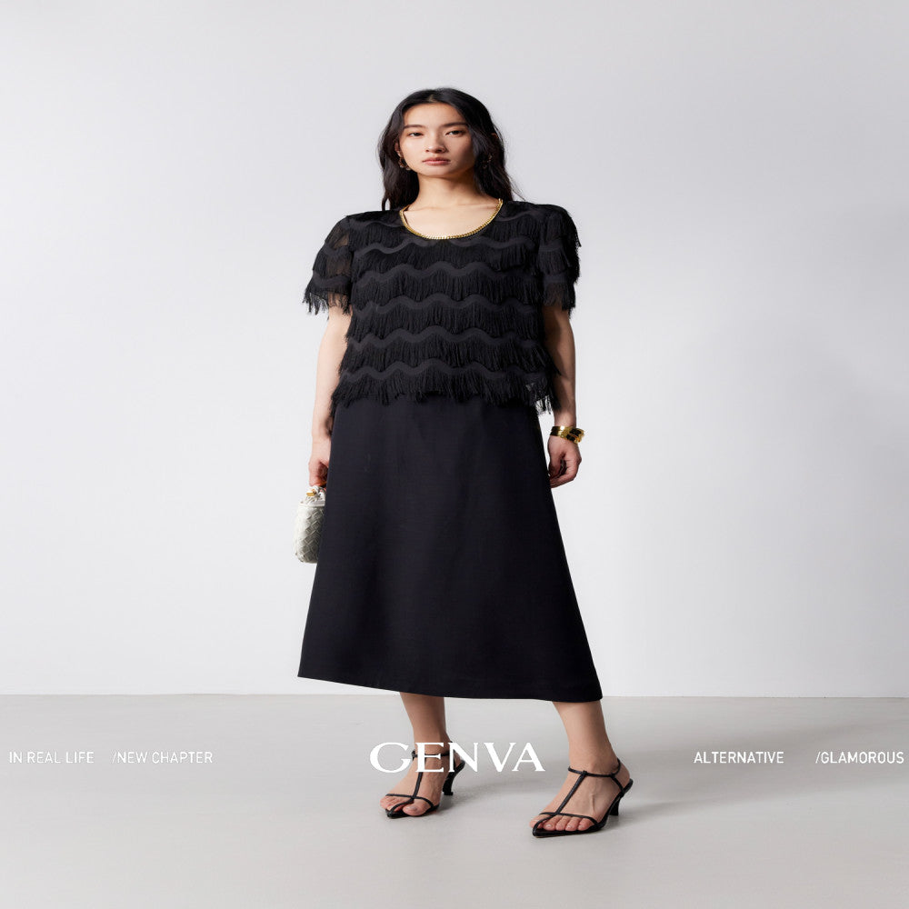 MR 99 Flowing Light Washing Yarn Luxurious and Dynamic Water Wave Pattern Scissors Abundant tassels Eye catching Chain Dress T shirt image 9