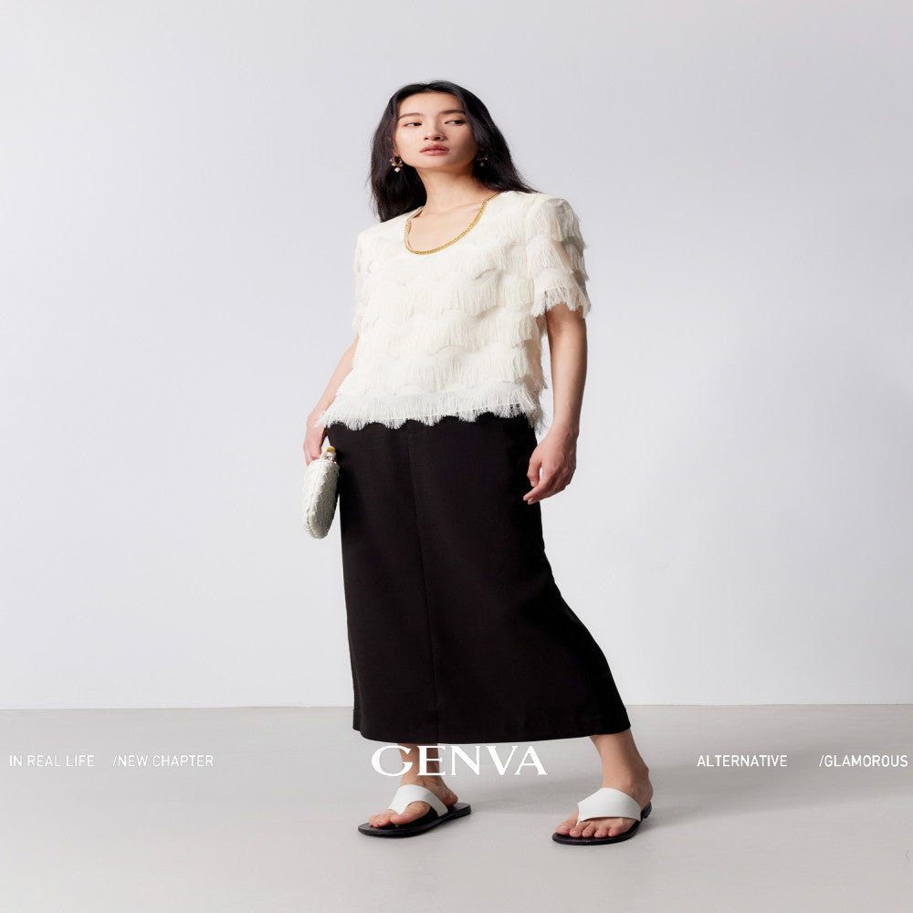 MR 99 Flowing Light Washing Yarn Luxurious and Dynamic Water Wave Pattern Scissors Abundant tassels Eye catching Chain Dress T shirt image 23